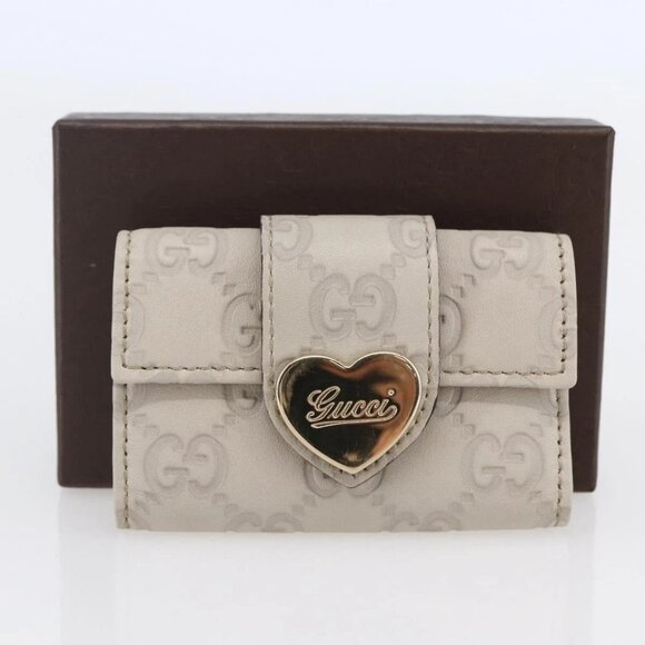 GUCCI Guccissima GG Canvas Key Case Leather White Auth - Picture 15 of 16